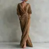 Colección Otoño 2026: Moda Europea y Americana Transfronteriza para Mujer - Vestido Elegante y Sofisticado de Color Sólido Estilo Francés