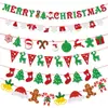Banner de Natal personalizado Feriado Festa Decoração de sala de aula Guirlanda Jardim de infância Loja Letra Alce Bandeira de feltro