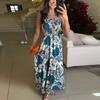 Otoño 2024 Nuevo Amazon Moda Europeo y Americano Sexy Personalizado Tirantes Ajustado Sin Tirantes Vestido Estampado