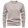 Comercio Exterior 2024 Nuevo Suéter para Hombre Otoño e Invierno Forro Polar Camisa de Punto Cuello Redondo Jersey Suéter para Jóvenes y de Mediana Edad Camisa Base