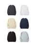 AG240 g Edición Grande Hombro Caído Manga Larga Algodón para Hombre Primavera y Otoño Color Sólido Casual Cuello Redondo Chaqueta Top de Moda
