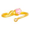 Anillo de la felicidad de oro de arena de Vietnam de larga duración y que no se decolora, anillo abierto ajustable, tulipán con perla incrustada, para mujeres