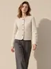 Abrigo Chanel para Mujer Petite Otoño/Invierno 2026, Chaqueta Corta de Tweed de Lana, Elegante Abrigo Socialité de Tweed de Lana