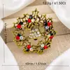 Broche de corona de campanas de Navidad vintage, aleación con adornos de pedrería, accesorio festivo para ropa exterior y suéteres de mujer