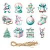 Nuevos accesorios y adornos para decoración de fiestas navideñas transfronterizas: Etiquetas colgantes de hombre de jengibre y muñeco de nieve