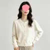 Cárdigan de punto liso estilo coreano con botones dorados pequeños y cuello redondo para mujer, nuevo diseño de principios de otoño, top de nicho en rojo de moda