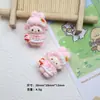 Traje de Conejito Rosa de Dibujos Animados Accesorios de Resina para Niña Pasador Hecho a Mano DIY Accesorios para Joyería de Agujero en Zapatos de Goma para Teléfono Móvil Pegamento de Crema