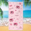 Comercio exterior transfronterizo linda toalla de playa oso fresa microfibra impresa tamaño pequeño infantil oso de dibujos animados toalla de playa