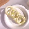 Elástico de cabelo tipo fio de telefone na cor gelatina, alta elasticidade, durável, corda de cabelo simples para mulheres, corda de cabelo da moda para rabo de cavalo alto, acessório de cabelo elástico