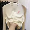 Blusa Básica Casual Manga Longa de Veludo Zhongda Tongde 2026 Novo Estilo Outono/Inverno Blusa de Outono para Meninas com Gola Meia-Alta