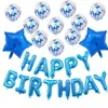 Superventas Transfronterizo Set de Letras de Papel de Aluminio 'Feliz Cumpleaños' de 16 pulgadas Paquete de Globos con Confeti de Lentejuelas de 12 pulgadas Decoración para Fiesta