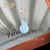 Colgante de Calcedonia Azul Hielo Natural Buda Nube Candado Ágata Hebilla de Seguridad Máscara de Zorro Collar de Jade