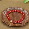 Pulsera de Hebilla de la Paz de Cinabrio Natural de Alta Calidad Hecha a Mano con Cuentas Vintage Simple Púrpura Oro Arena Perla Hebilla de la Paz