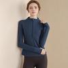 Top de ropa de yoga con media cremallera para mujer, otoño e invierno, para correr, ceñido, elástico, de secado rápido, ropa de fitness adelgazante para entrenamiento, manga larga deportiva