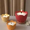Aromaterapia de Amapola Cemento de Yeso Resina Patrón de Hoja Flor Tapa de Almacenamiento Taza para Velas DIY Molde de Silicona