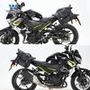 Coche muscle Wolf adecuado para Kawasaki Z400 bolsa lateral bolsa lateral se puede instalar casco medio casco casco completo con cerradura marco de liberación rápida modificación