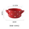Série Bolinhas Louça de Cerâmica Doméstica Borda Ondulada Tigela para Assar Tigela de Arroz Tigela para Sopa Assadeira Caneca Tigela Alta para Pet