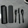 Conjunto de talheres de palha de trigo Amazon com três peças, criativo, para exterior, portátil, conjunto de faca, garfo e colher para crianças, talheres