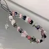Cordón para Funda de Teléfono Móvil Pulsera Dopamina con Cuentas Hecha a Mano Colgante de Alta Gama para Mujer Cristal Resistente y Duradero Anti-Caída