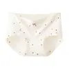 Calcinhas de algodão puro antibacteriano 10A para meninas, cintura média, estampa fofa de urso, 100% algodão, entrepernas estendido, tanga triangular respirável