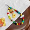 Cadena para teléfono móvil con cuentas original hecha a mano, diseño de oso bonito, divertida para niños, cadena corta para cámara CCD, adornos, tarjeta de movilización de historias.