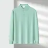 Camisa polo de manga comprida transfronteiriça de outono, moderna e versátil, camiseta de manga comprida para primavera e outono, gola de lapela simples, camisa básica estilosa e versátil