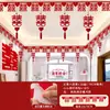 Set de decoración para habitación de boda, tira larga de pegatinas con la palabra 'feliz', colgantes de cortina, decoración para dormitorio nuevo, guirnalda de mariposas