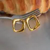 Pendientes Minimalistas Cuadrados Huecos Geométricos, Acero Inoxidable Chapado en Oro de 18 Quilates, Pendientes de Gama Alta que Conservan el Color