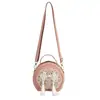 Guofeng Bolso Bordado Hecho a Mano DIY Nuevo Estilo Chino Joker Bolso Redondo Pequeño Bolsa de Material Bolso Cruzado Bolso de Hombro Único para Mujeres