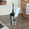 Copo de Escova de Dentes Desenho Animado Fofo Caseiro para Uso Doméstico, Aço Inoxidável, Resistente a Mofo, Antibacteriano, Conjunto de Escova de Dentes de Viagem para Casal