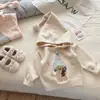 Sudadera con capucha estilo elfo, forrada de polar y engrosada, para niños y niñas, nuevo estilo 2026, sudadera infantil versátil para otoño e invierno