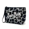 Moda Europeia e Americana Estampa de Leopardo Material de Mergulho Bolsa de Cosméticos Design de Nicho Bolsa para Batom e Cosméticos Bolsa de Higiene Pessoal Portátil para Viagem