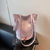 Bolso Casual de Gran Capacidad Bolso de Mujer 2025 Verano Nuevo Moderno Moda Casual Color Puro Bolso de Hombro Bolso Satchel Bolso Balde