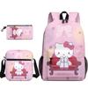 3D Nuevo Producto HelloKitty Dibujos Animados Lindo Sanrio Hello Kitty Mochila Bolsa Escolar Bolsa para Lápices Bolsa de Hombro Juego de Tres Piezas