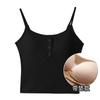 CANVAUS Camisole Pequeno Cinturão Feminino Almofada Peitoral Pure Desire Backless U-colarinho Primavera e Verão Base Camisa Botão Top