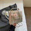 Verão 2025 Nova Moda Retrô Bolsa Feminina Bolsa Mensageiro Grande Capacidade Juventude Textura Bolsa Mensageiro Bolsa Quadrada Pequena Feminina