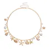 Cadena de Cintura Vintage con Borlas de Lujo Exquisito Perla Sintética Estrella de Mar para Mujer Estilo Bohemio Vacacional Versátil Cadena Corporal de Playa
