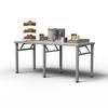 201 Mesa dobrável espessada 4 cm Tampo de mesa Todo em aço inoxidável Mesa de escrita para lareira quente doméstica Mesa portátil Dobrável para áreas externas