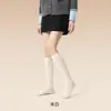 Calcetines deportivos de compresión para pantorrillas de mujer, estilo primavera y otoño, adelgazantes JK para fitness, color liso, sin costuras, calcetines largos negros para otoño e invierno, blanco