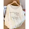 Camiseta Longa de Manga Longa com Ombro a Ombro Levemente Transparente Estilo Preguiçoso Nova Coleção Primavera 2026 para Mulheres Verão Solta Estampada Blusa Top com Proteção Solar