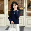 Suéter de Punto con Cuello Polo para Niñas 2026 Nuevo Estilo Coreano Moda Manga Larga para Niñas Mayores, Atuendo de Moda para Primavera y Otoño