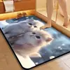 Tapete de Chão de Lama Diatomácea Gato Fofo 3D Banheiro Absorção de Água Secagem Rápida Resistente ao Desgaste Apoio para os Pés Entrada Fácil de Limpar Tapete de Chão