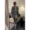 Cárdigan de punto jacquard de diamante cepillado suelto y holgado para mujer 2025 Otoño e Invierno Nueva moda Chaqueta suéter de pequeña fragancia