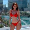 Novo Biquíni Sexy com Fenda Estilo Ins Coreano Feminino Triângulo Cintura Baixa Bikini Transfronteiriço Europeu e Americano da Amazon