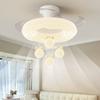 Luminária de Ventilador de Quarto Estilo Creme Simples Quarto Principal Sala de Jantar Quarto Infantil Proteção para os Olhos Silencioso Luminária de Ventilador de Teto Invisível 2025 Novo Estilo
