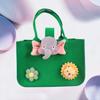 Bolsa de Fieltro Hecha a Medida de Dibujos Animados con Pompones, Bolso de Mano de Fieltro, Bolsa de Regalo, Boda, Primer Cumpleaños, Regalo para Bebé, Bolsa Pequeña