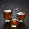 Copos de café de vidro de parede dupla transfronteiriços, resistentes ao calor, resistentes a altas temperaturas, isolados e personalizáveis; atacado do fabricante
