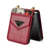 Para Samsung Zflip4 Estuche Plegable para Teléfono Cruzado Zflip3 Moda Estuche con Protección para Tarjetas Zflip4 Bolso con Correa