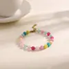 Pulsera de Piedra Natural con Cuentas Estilo Dopamina para Mujer, Joyería de Personalidad Europea y Americana, Pulsera de Color Caramelo para Chicas de Nicho