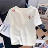 Estilo Nuevo de Verano Diseño de Estampado de Niña de Dibujos Animados Camiseta Linda de Manga Corta Top Versátil para Niña Estudiante